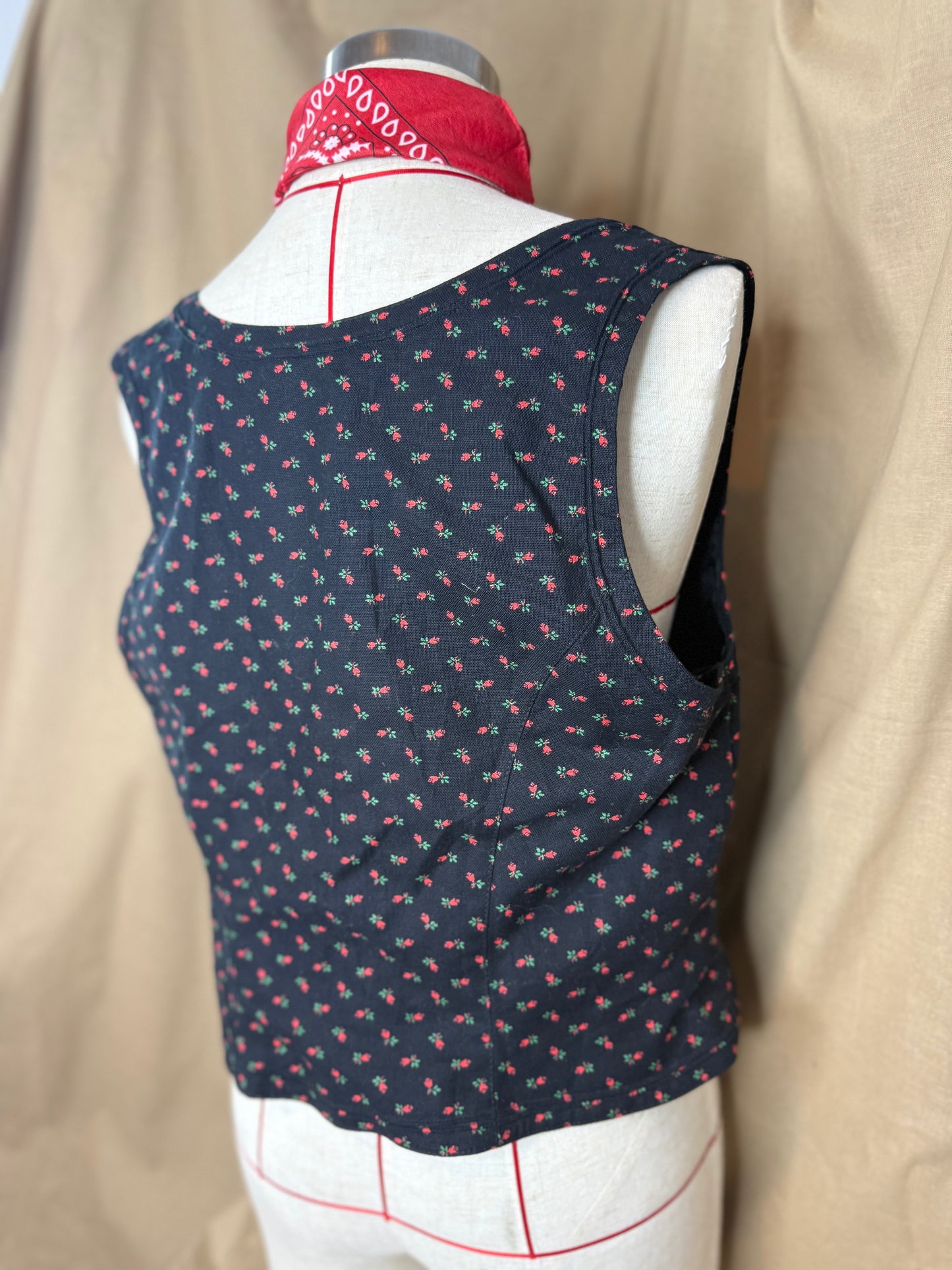 Rose Print Corset Top