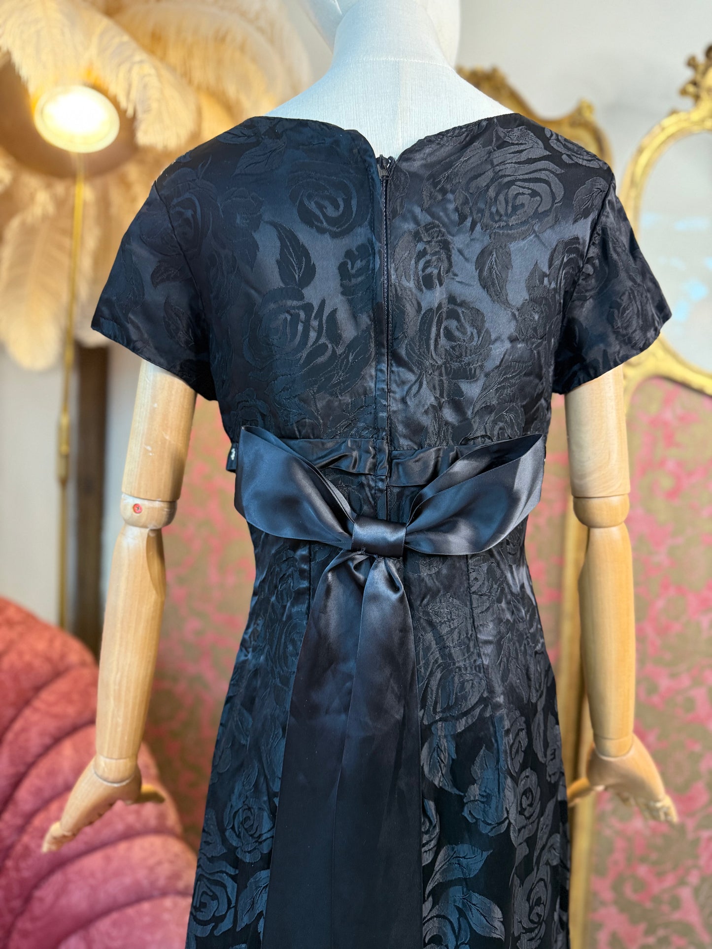 1950's Empire Line Black Evening Dress