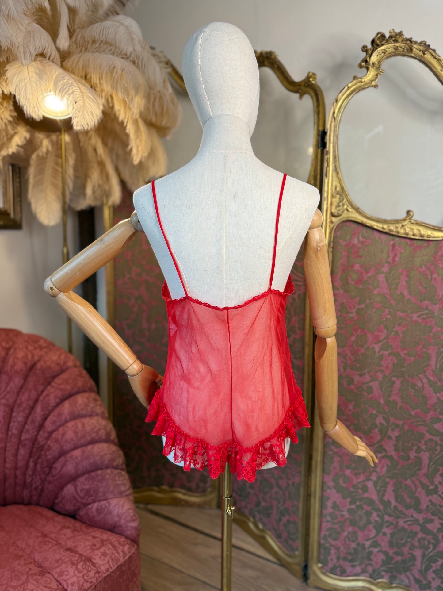 Red Vintage Boudoir Set