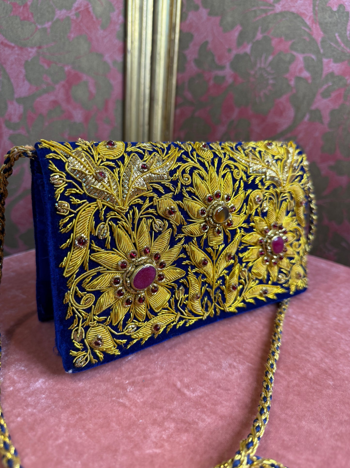 1950's Style Zardozi Velvet Evening Bag