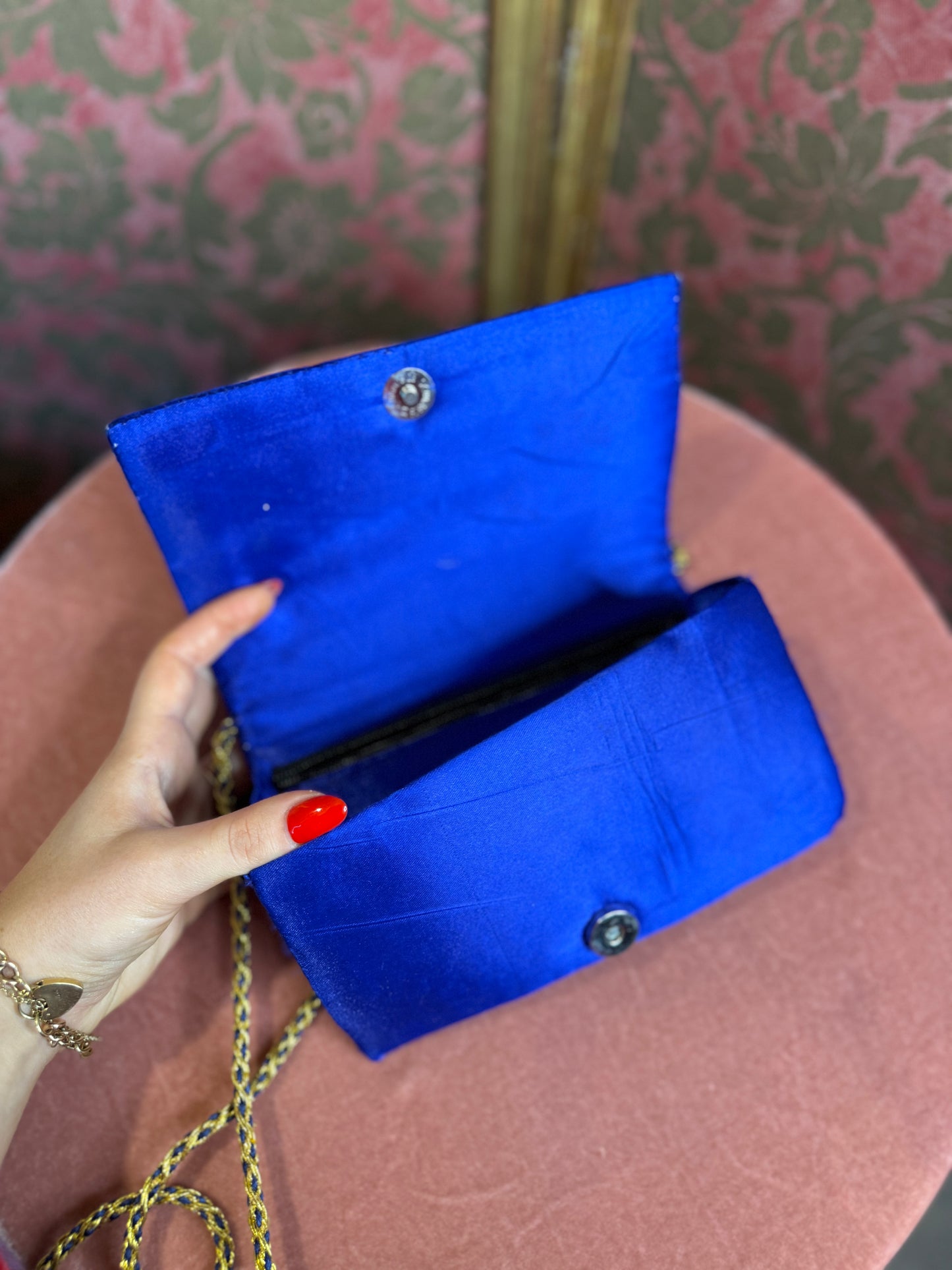 1950's Style Zardozi Velvet Evening Bag