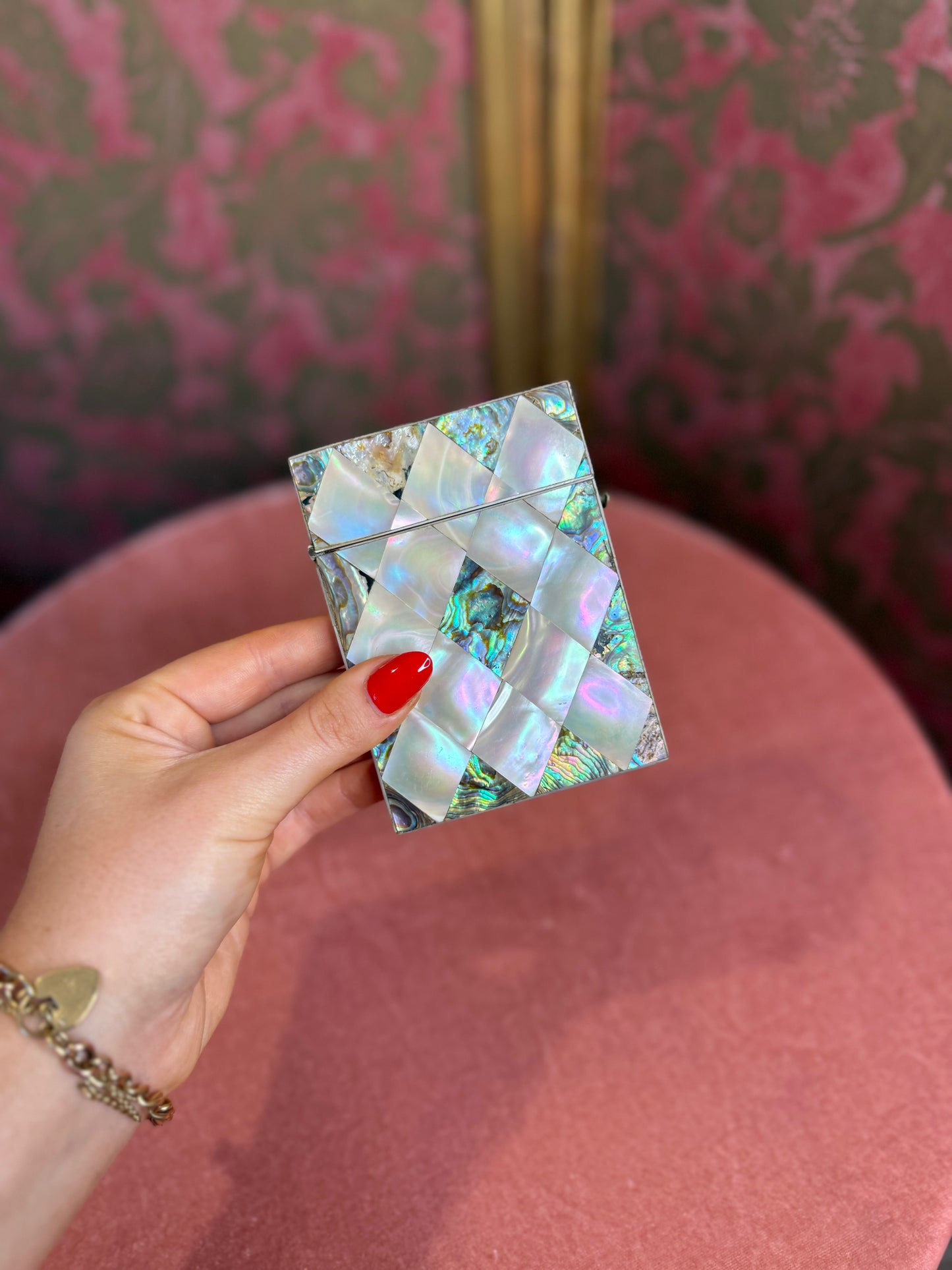 Victorian Mother of Pearl & Abalone Calling Card Case