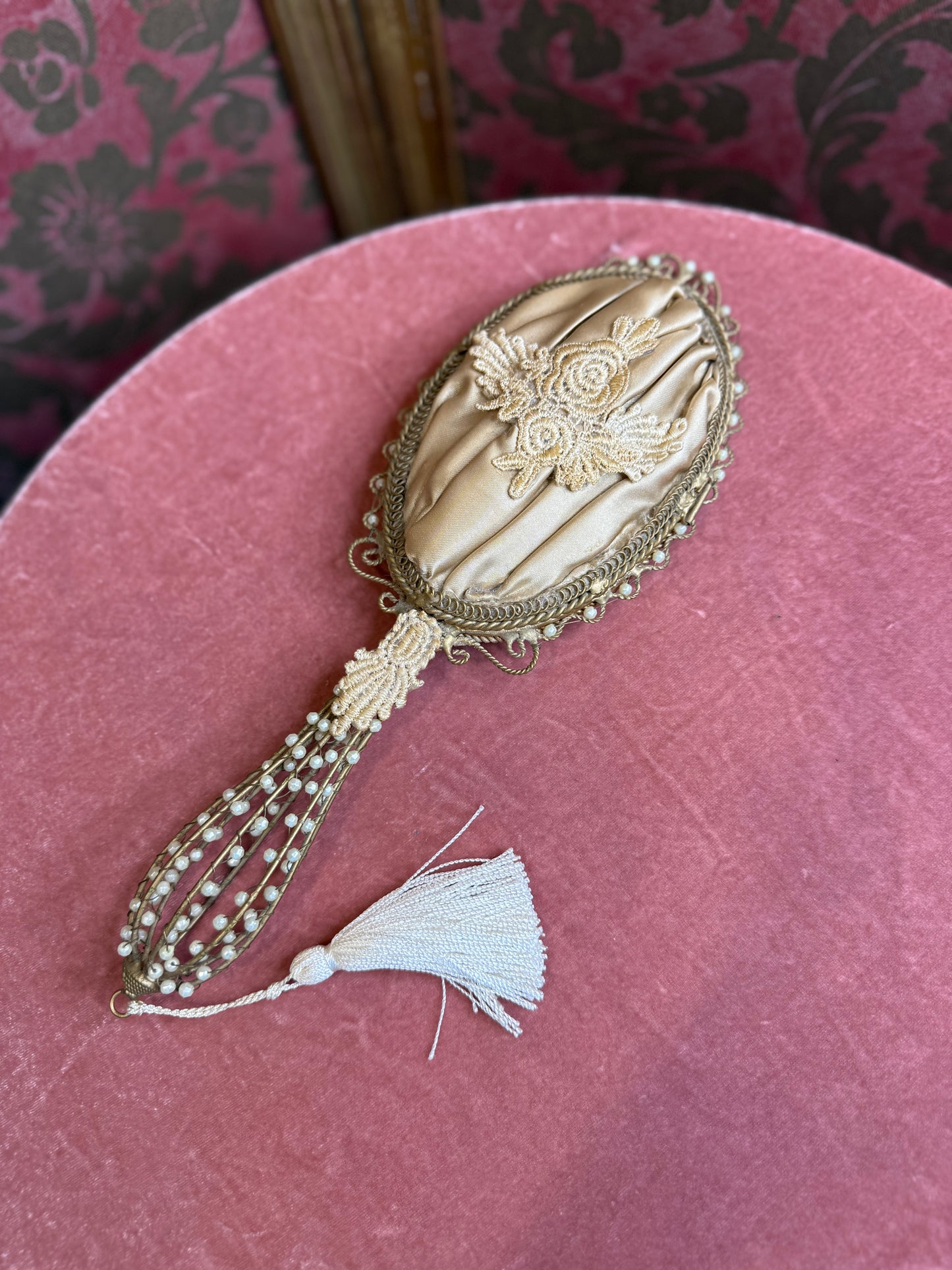 Antique Filigree Hand Mirror
