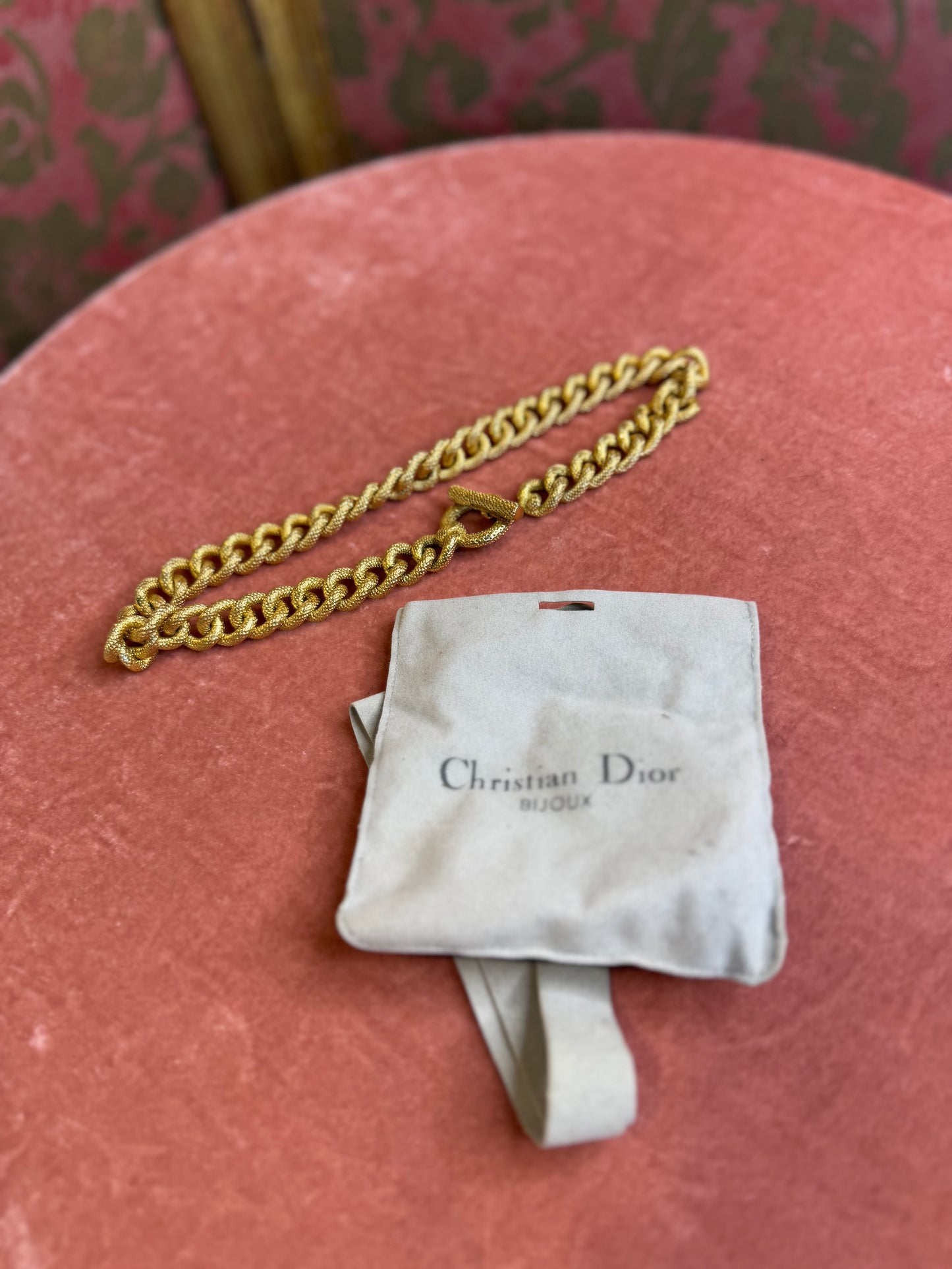 Christian Dior Vintage Chunky Chain Choker Necklace