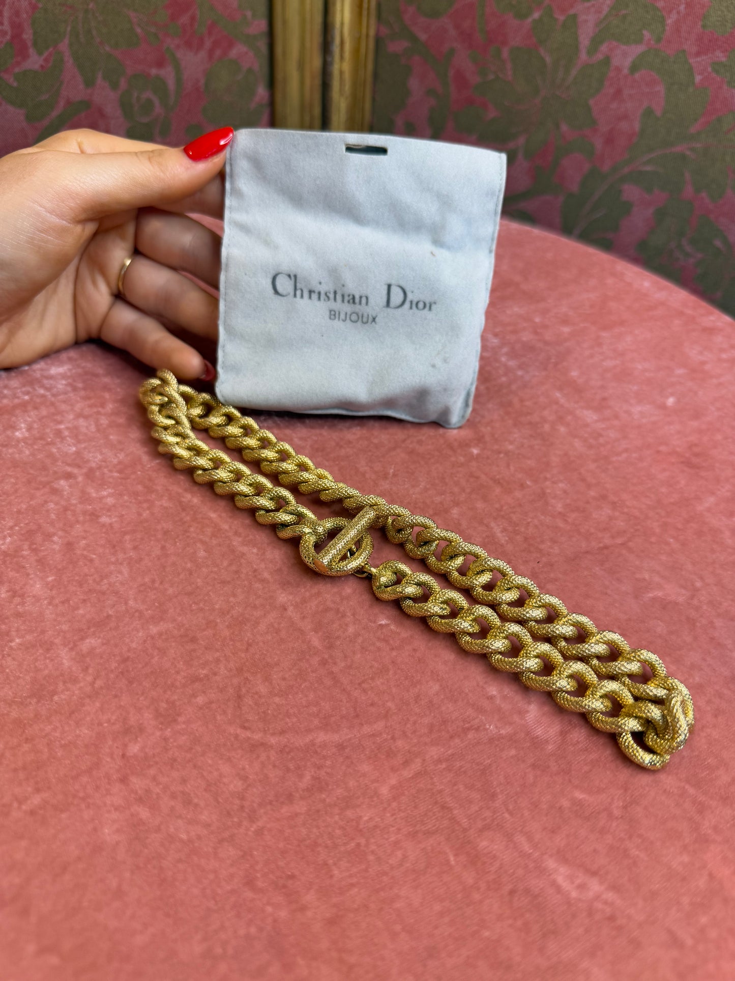 Christian Dior Vintage Chunky Chain Choker Necklace