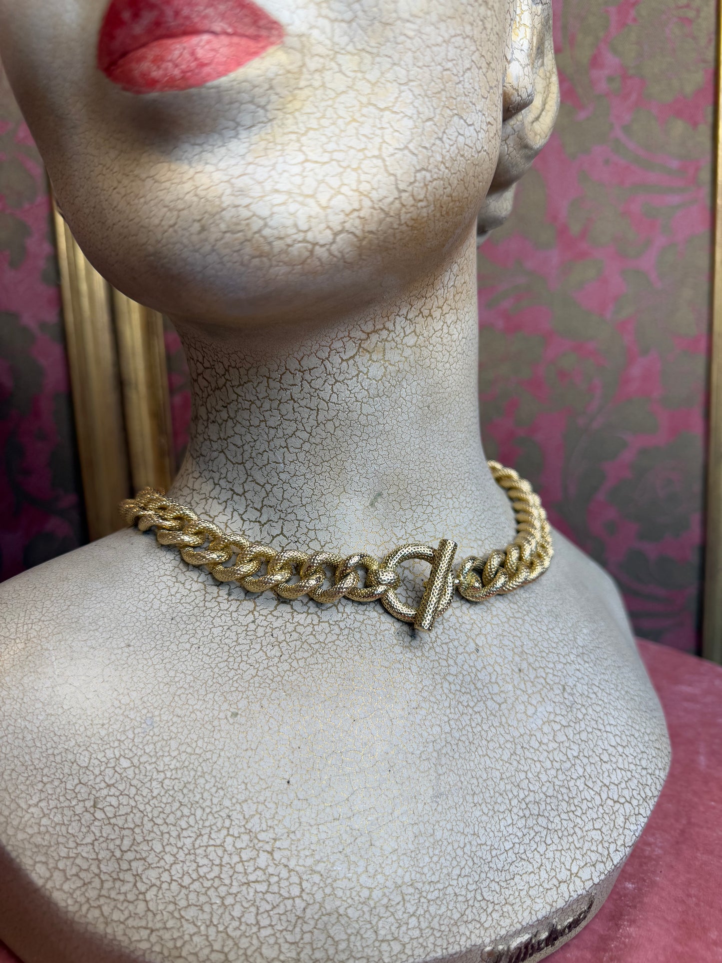 Christian Dior Vintage Chunky Chain Choker Necklace