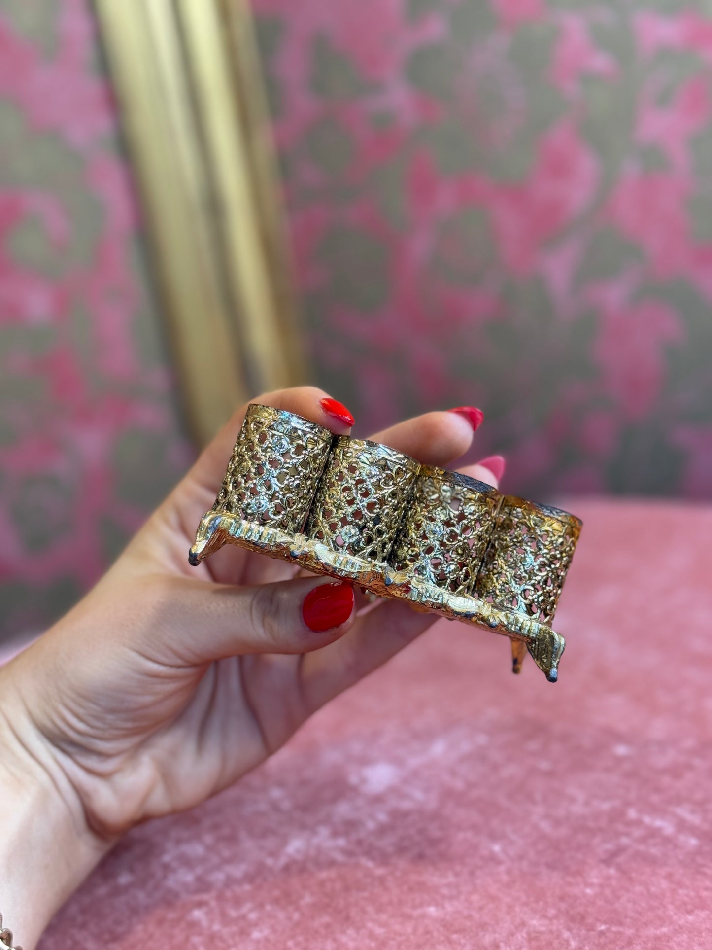 Vintage Hollywood Regency Cherub Lipstick Holder
