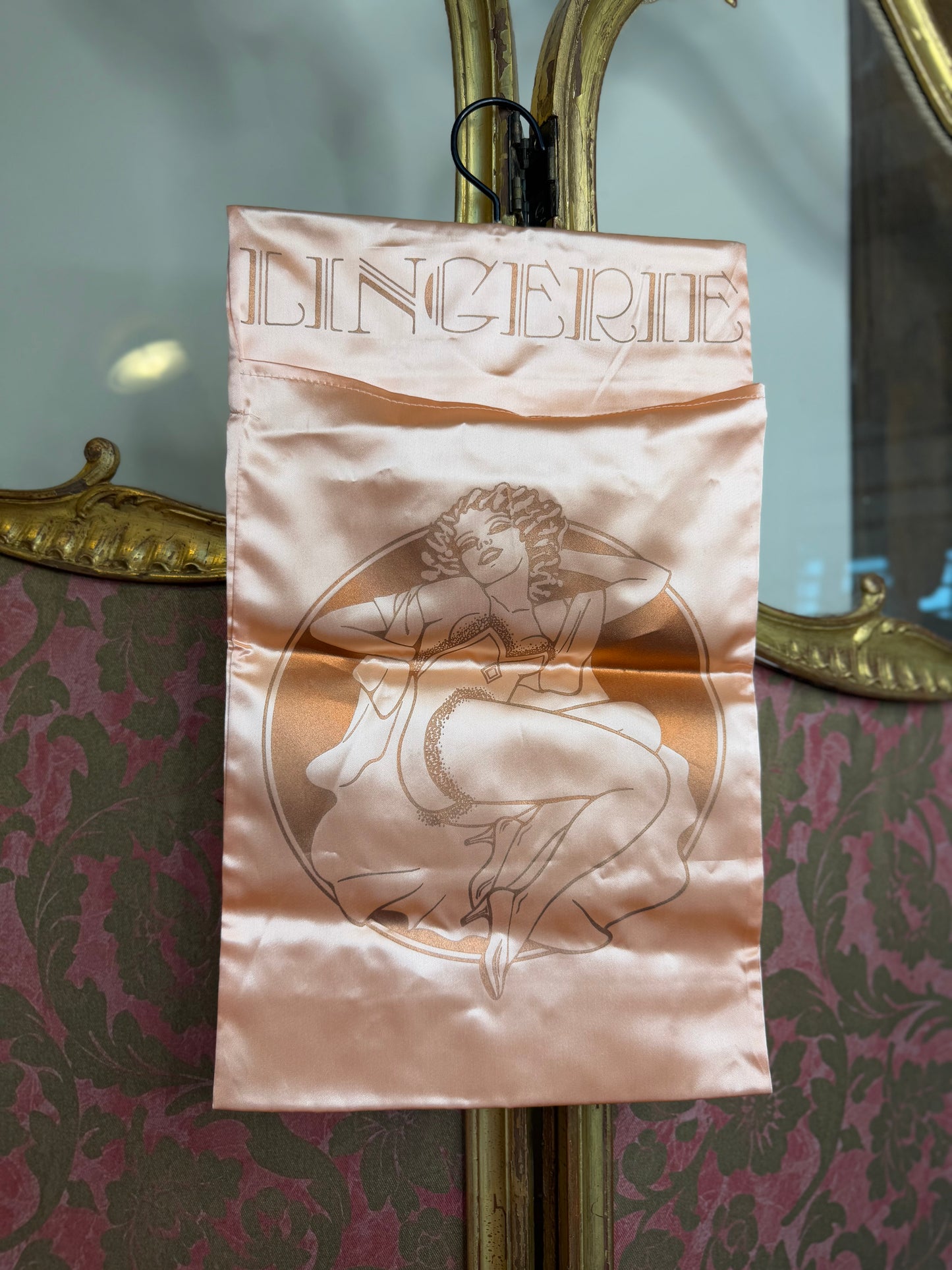 Rare 1950s Satin Lingerie Bag