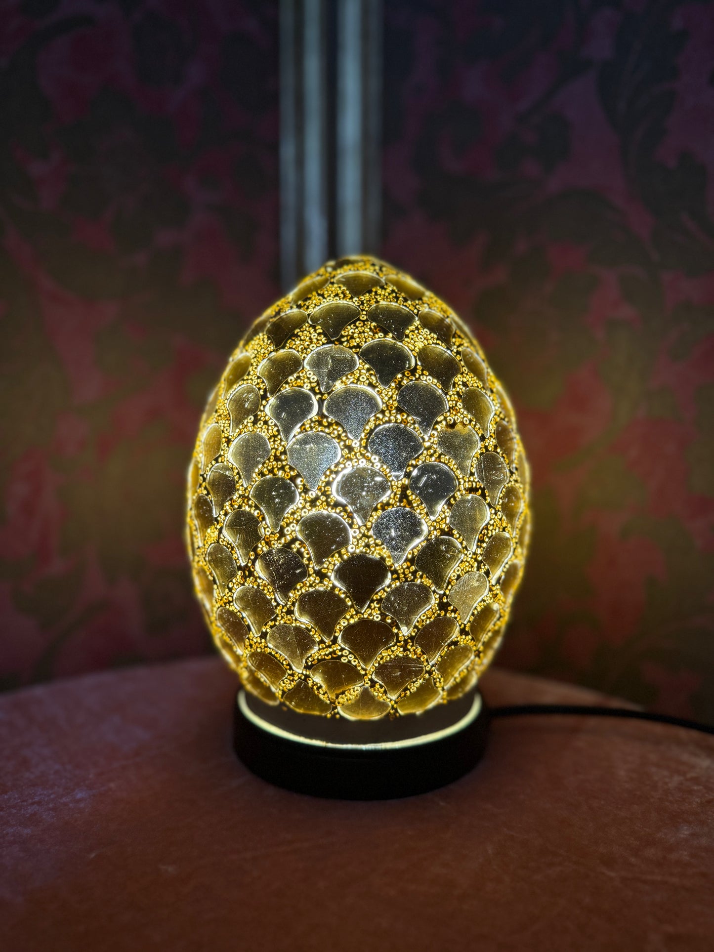 Golden Ember - Mosaic Egg Lamp