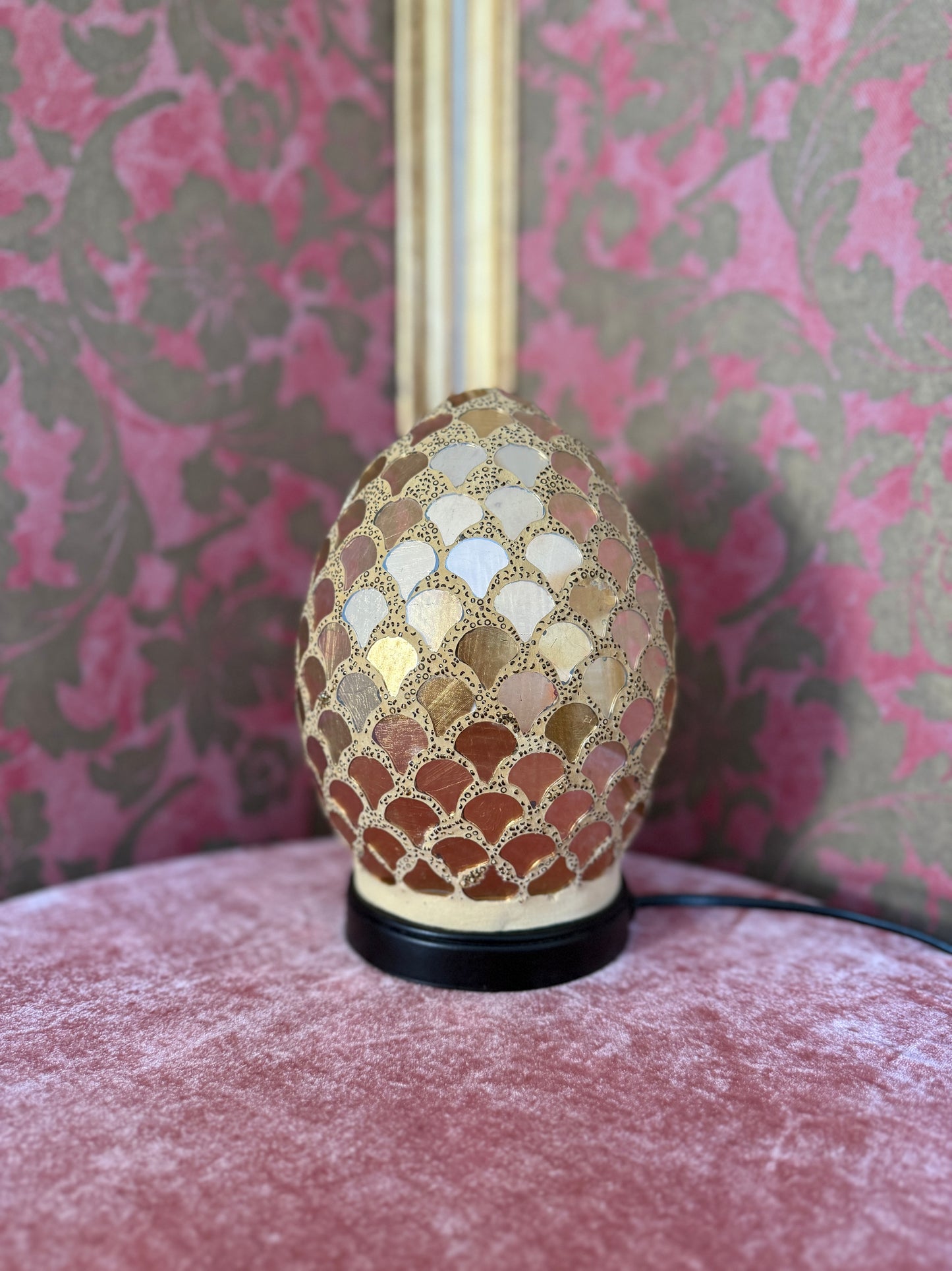 Golden Ember - Mosaic Egg Lamp