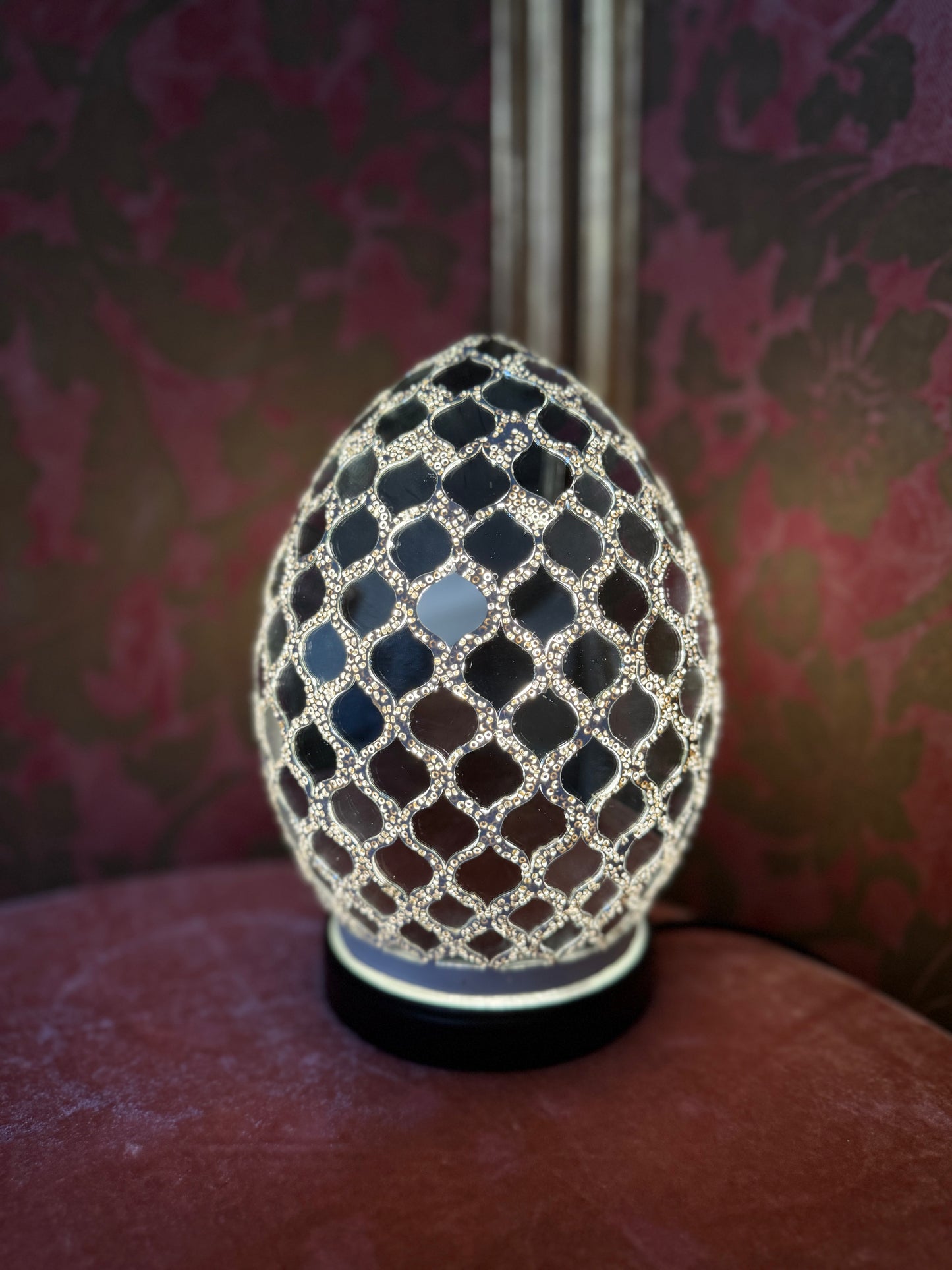 Moonlit Veil - Mosaic Egg Lamp