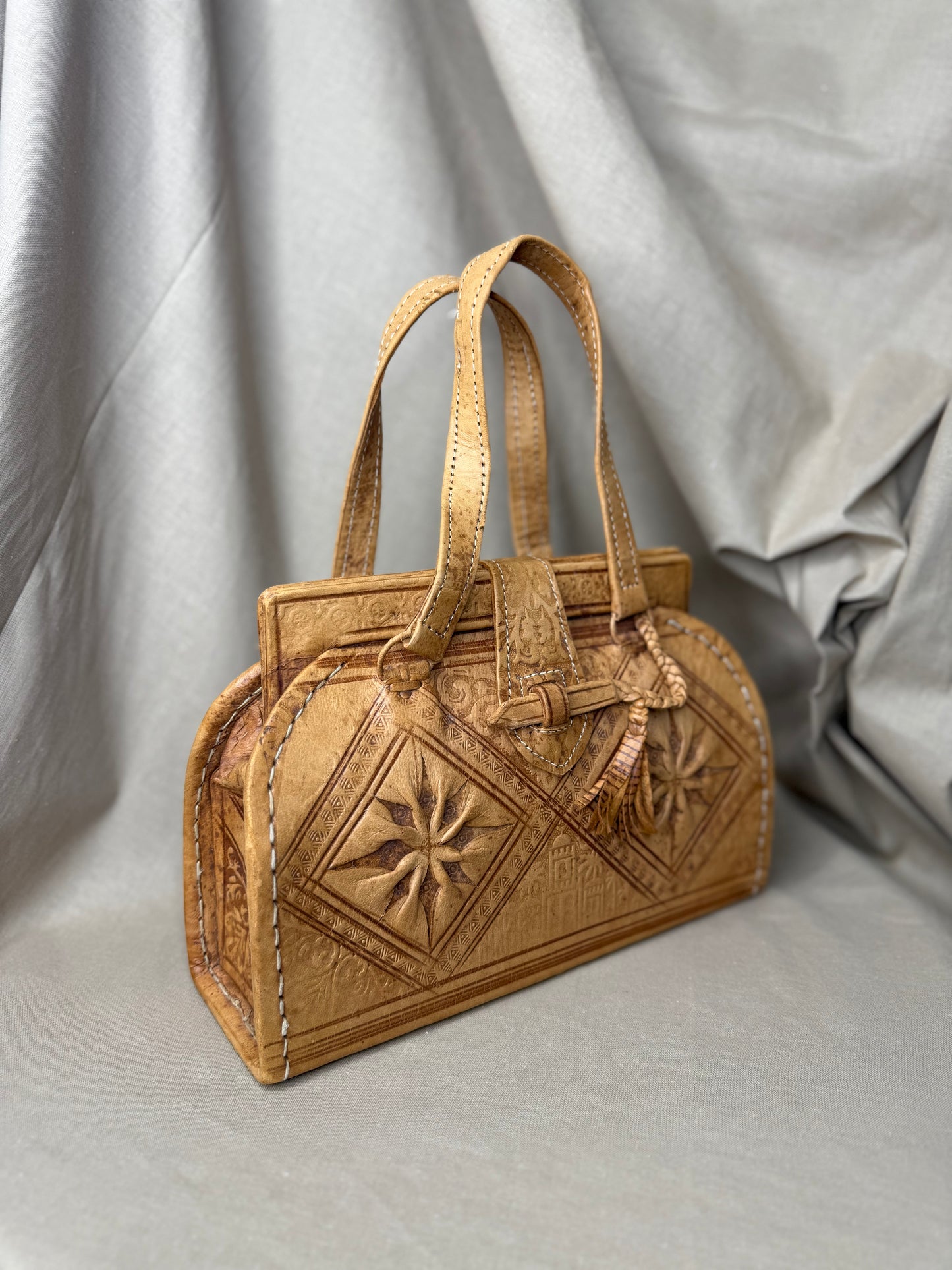 Vintage 1970s Western Leather Handbag
