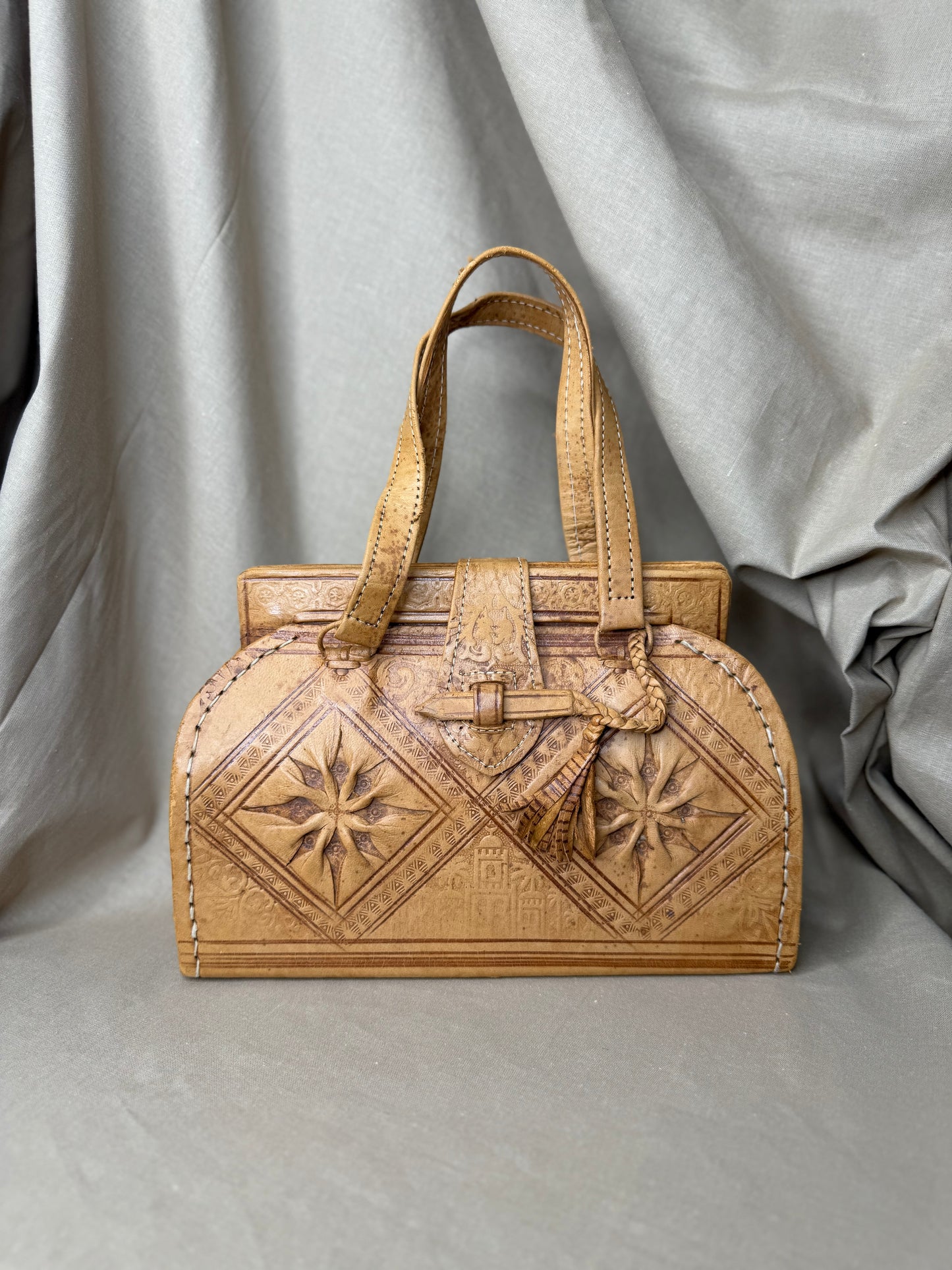 Vintage 1970s Western Leather Handbag