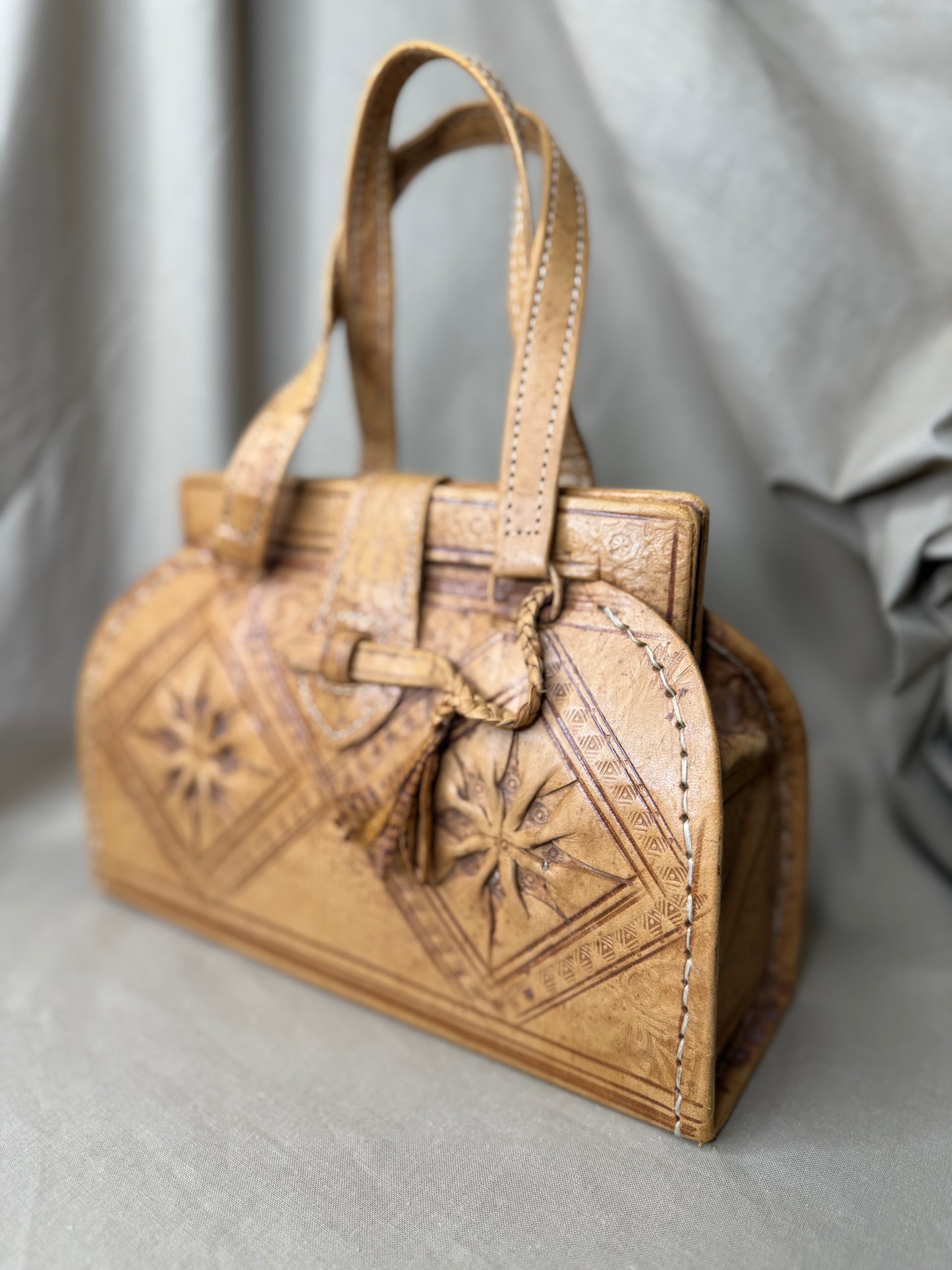 Vintage 1970s Western Leather Handbag