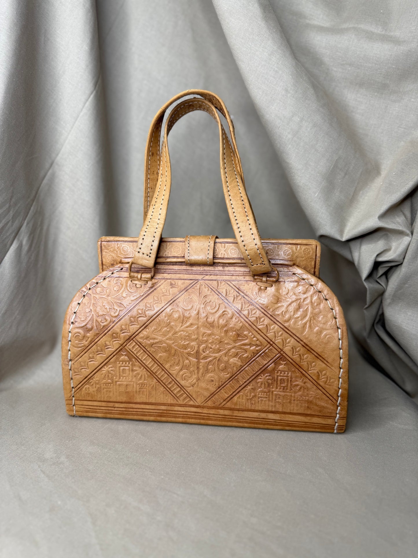 Vintage 1970s Western Leather Handbag