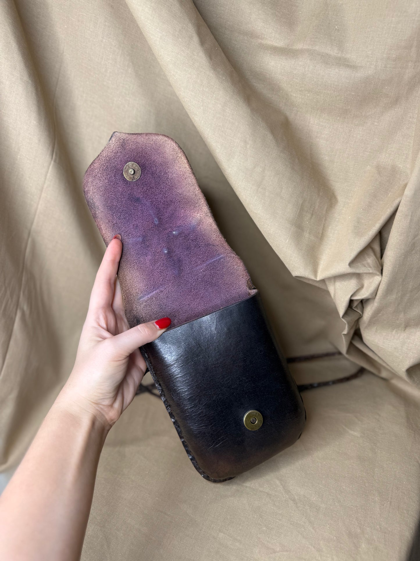 Vintage Leather Saddle Bag