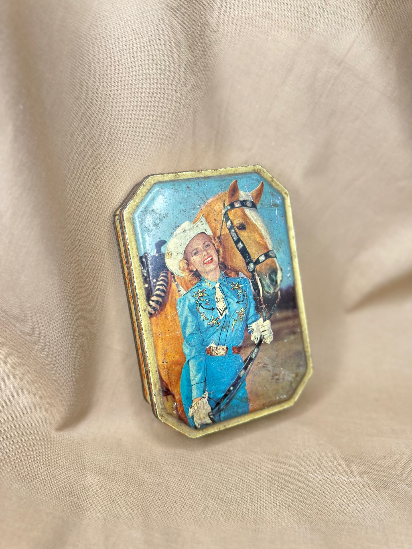 1940's Cowgirl Toffee Tin