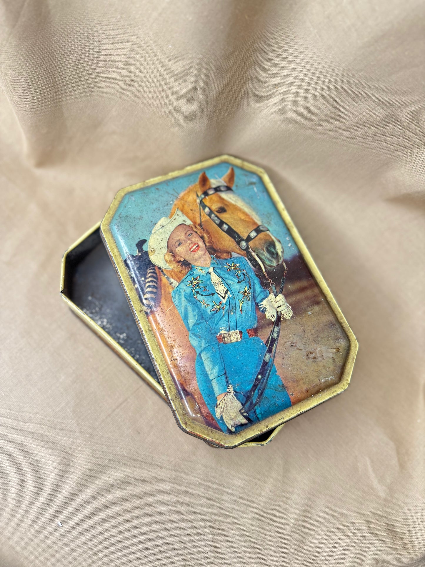 1940's Cowgirl Toffee Tin