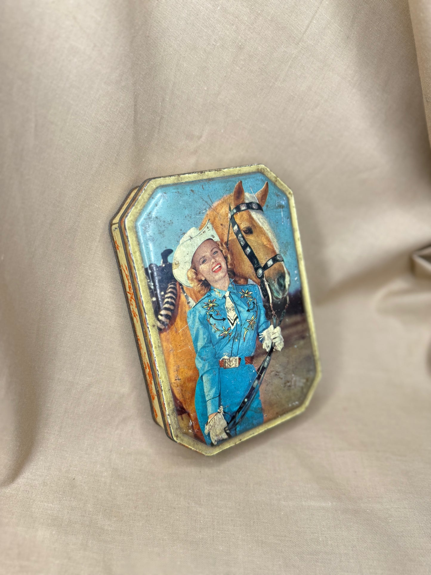 1940's Cowgirl Toffee Tin