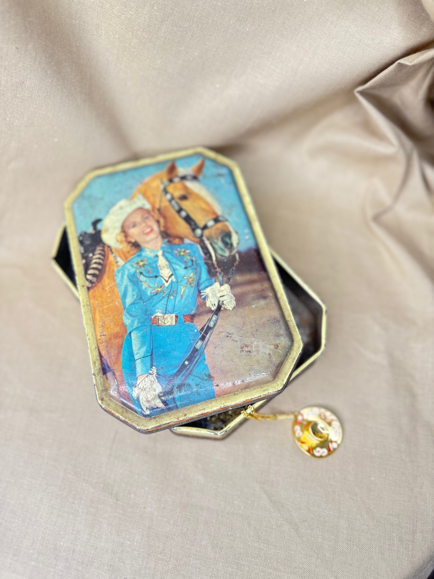 1940's Cowgirl Toffee Tin