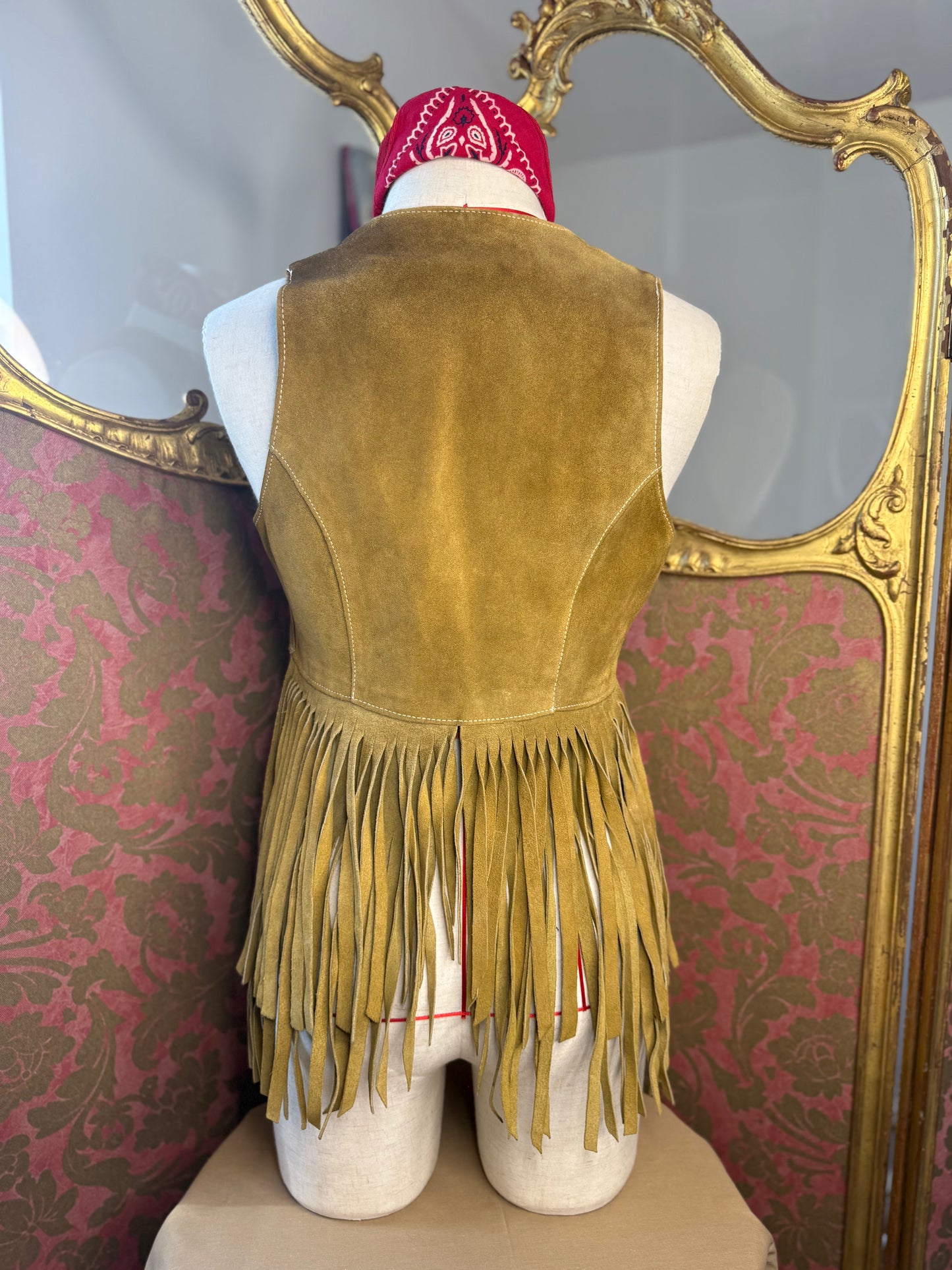 1970's Suede Leather Fringe Waistcoat