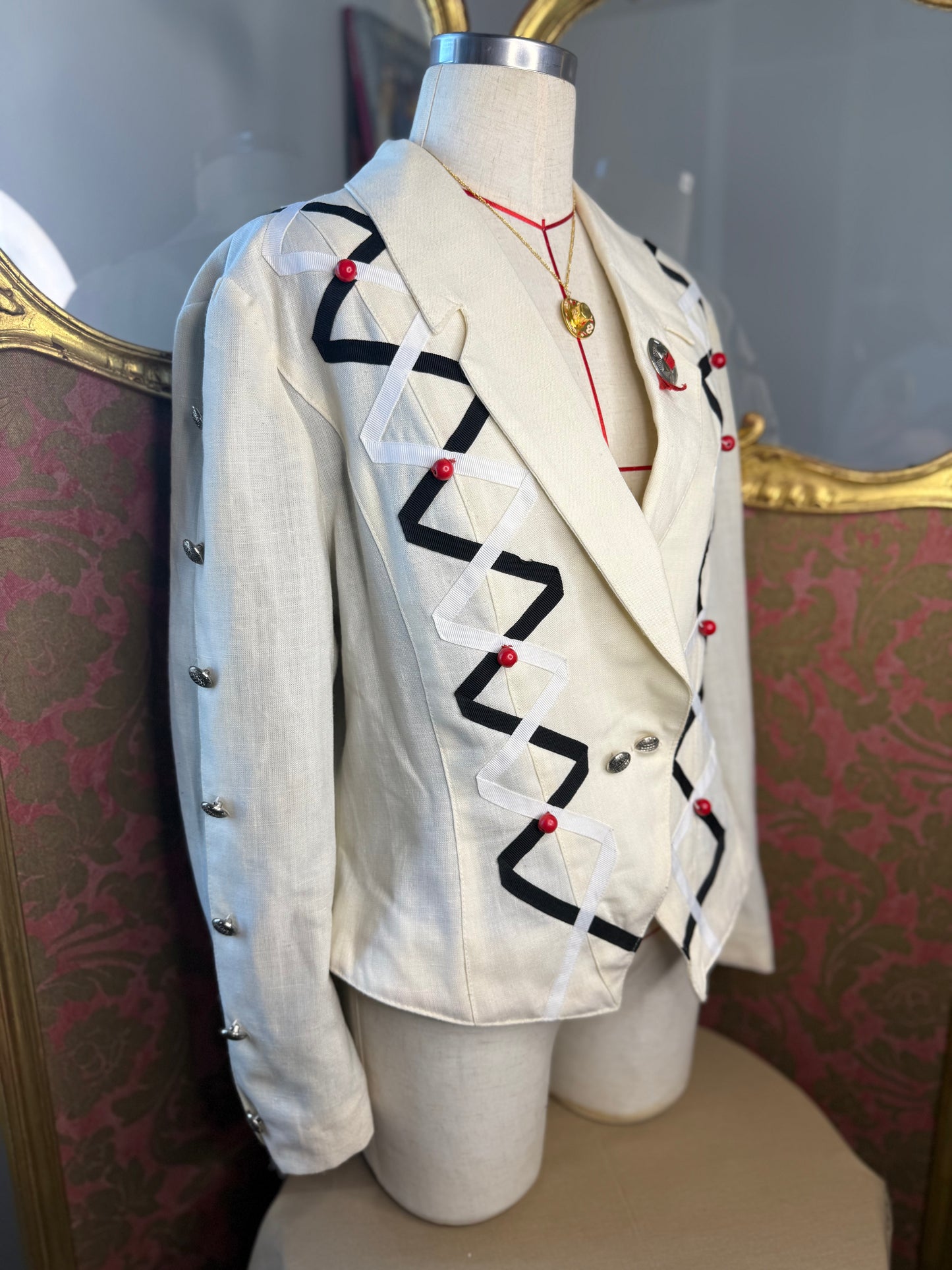 Wonderful French White Cowgirl Jacket