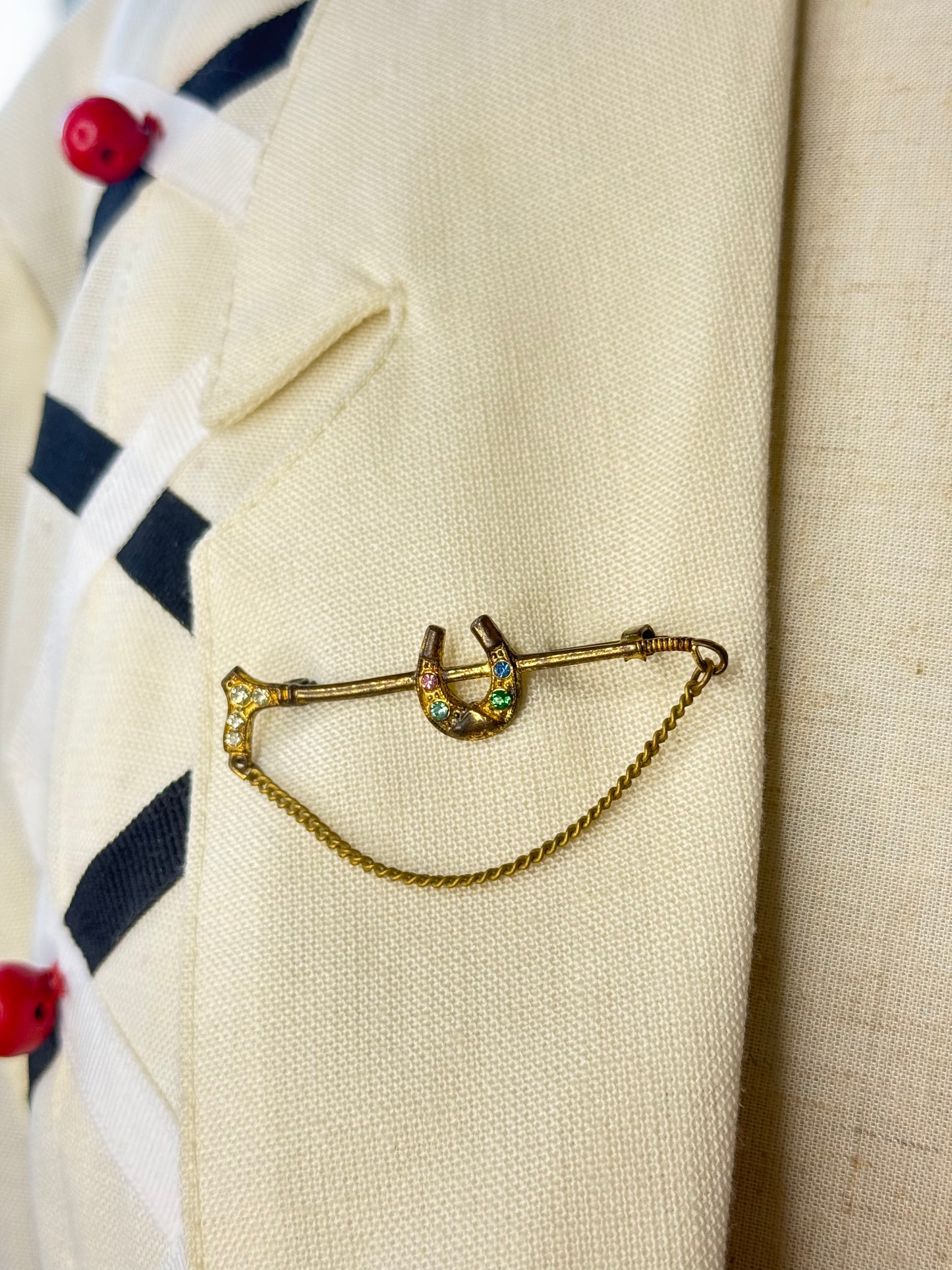 1940s Antique Horseshoe Brooch