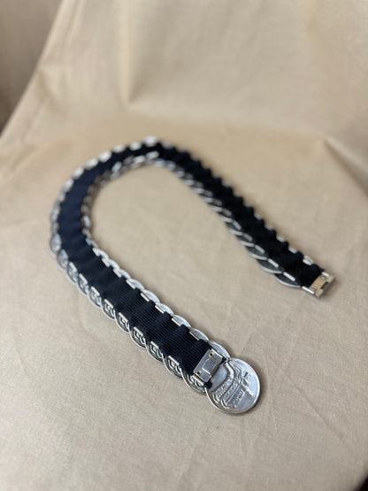 Vintage Silver Cowboy Boot Coin Belt