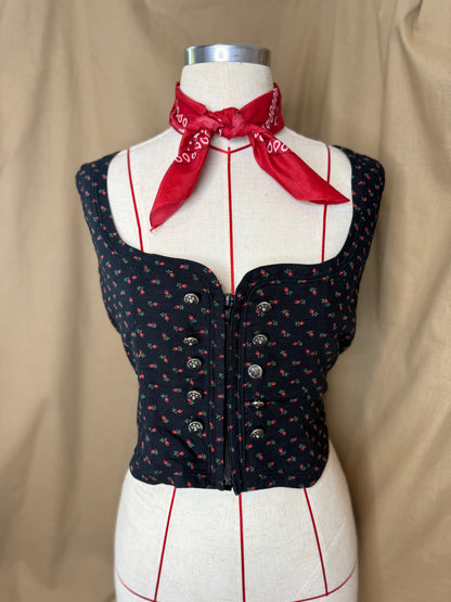 Rose Print Corset Top