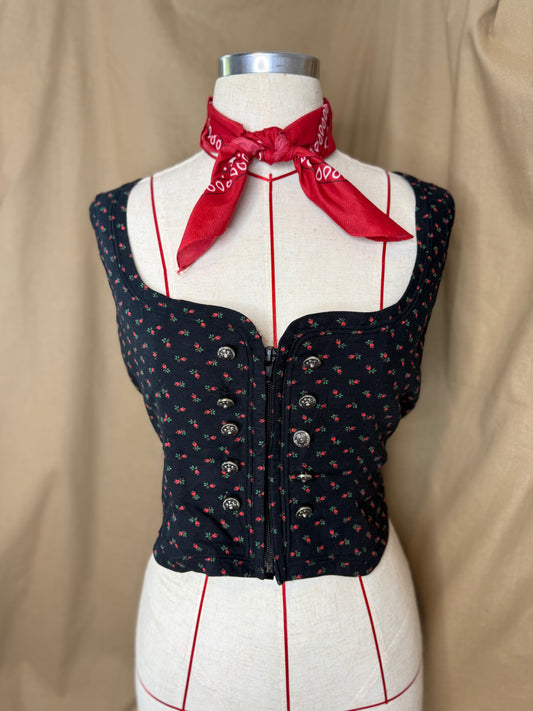 Rose Print Corset Top