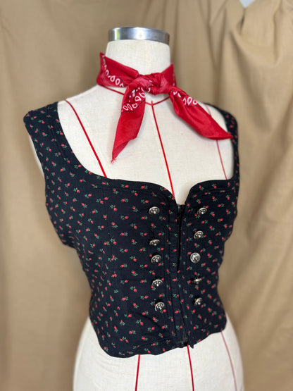 Rose Print Corset Top