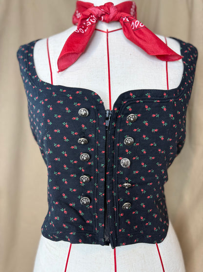 Rose Print Corset Top