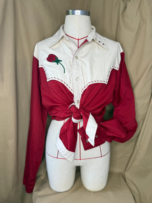 Incredible Red Rose Cowboy Shirt