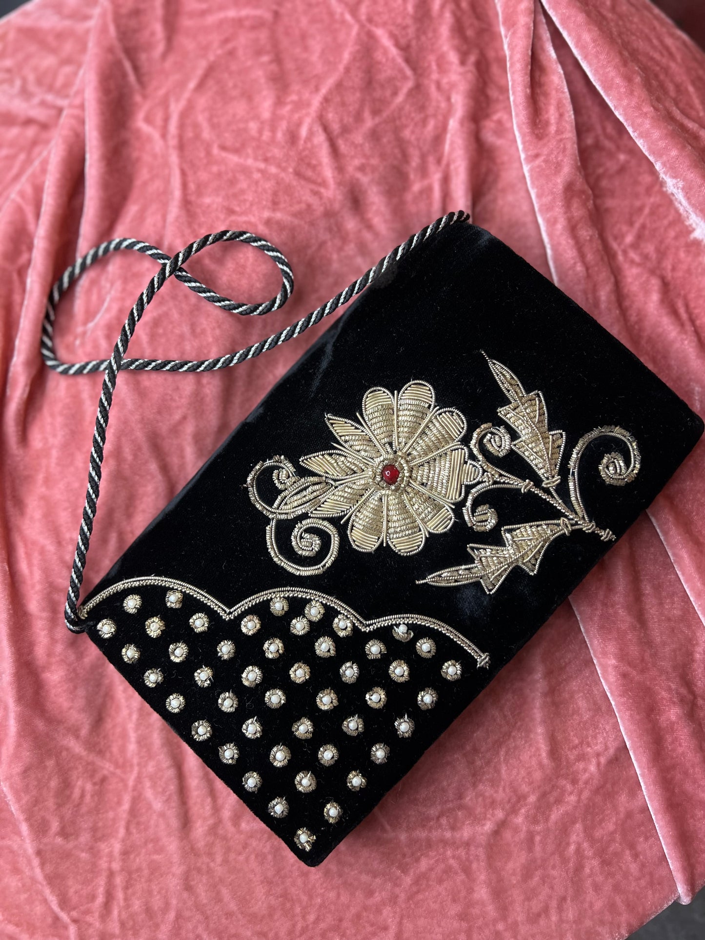 1940s/50s Velvet and Beaded Bag