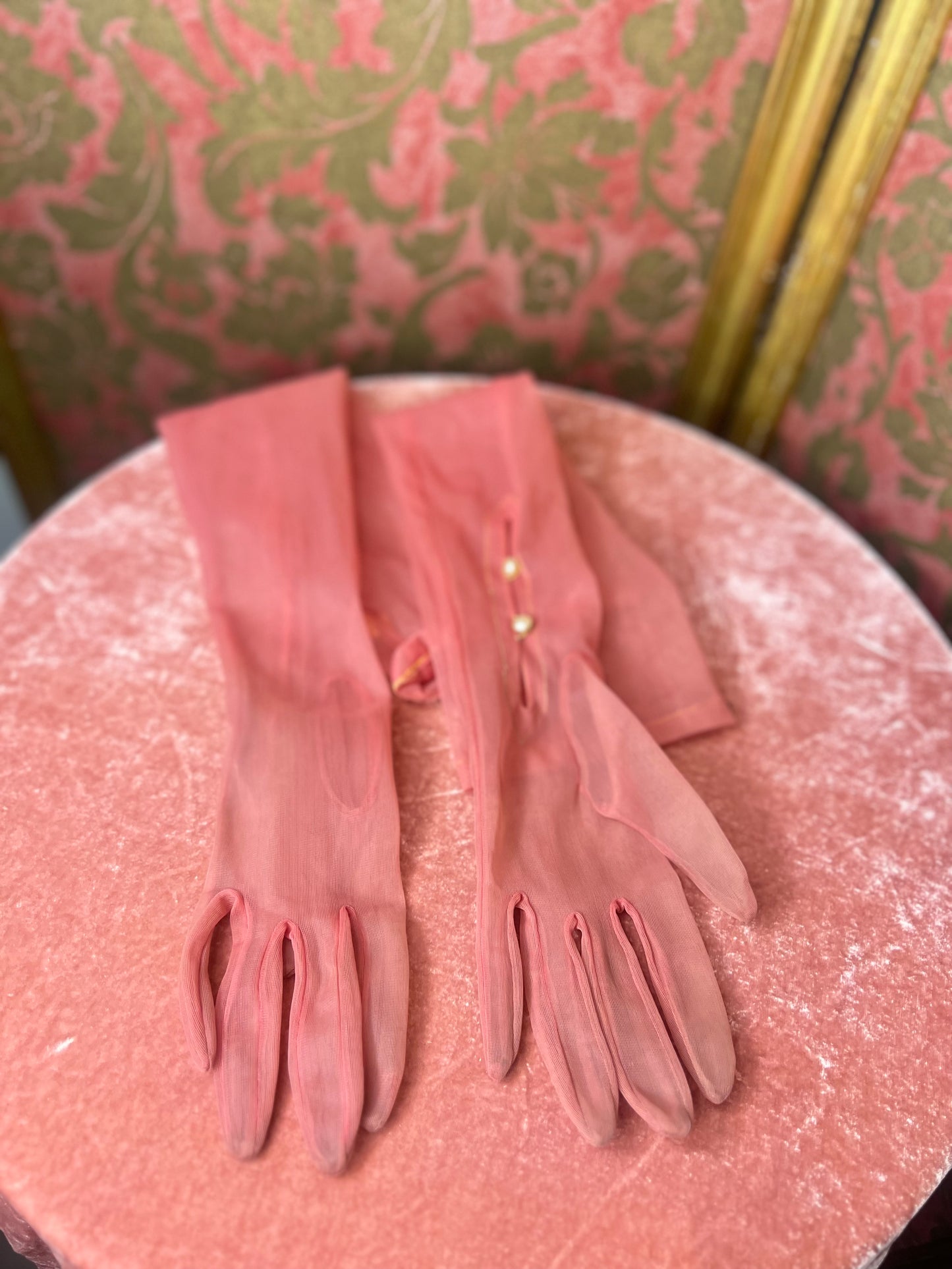 Stunning Pink Elbow-Length Boudoir Gloves