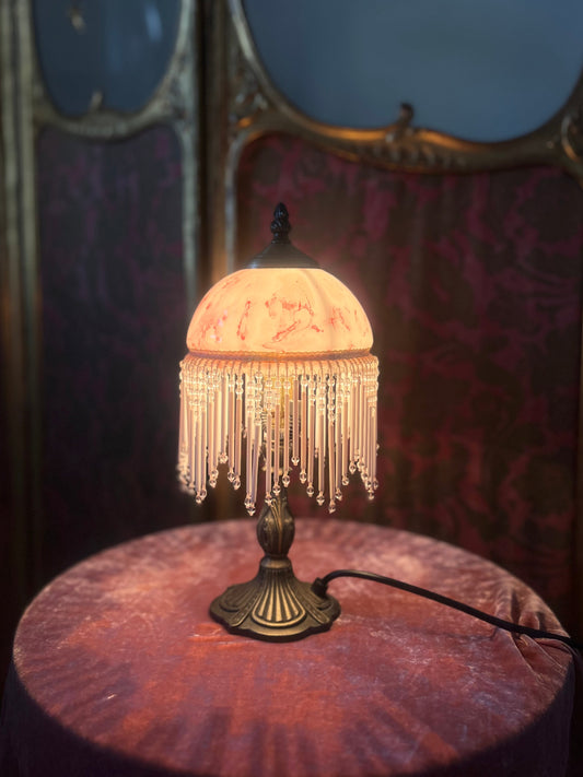 Pink Glass Boudoir Lamp