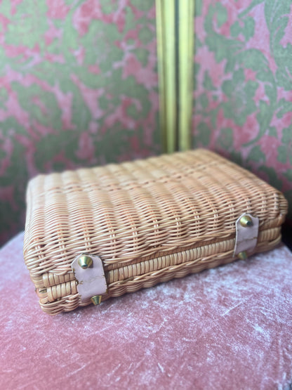 Baby Pink 1950s Basket Bag