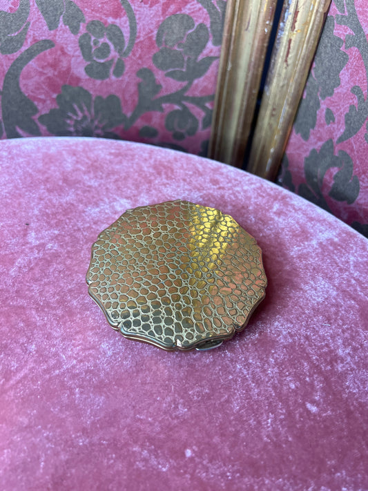 Gold Croc Effect Stratton Powder Compact Mirror