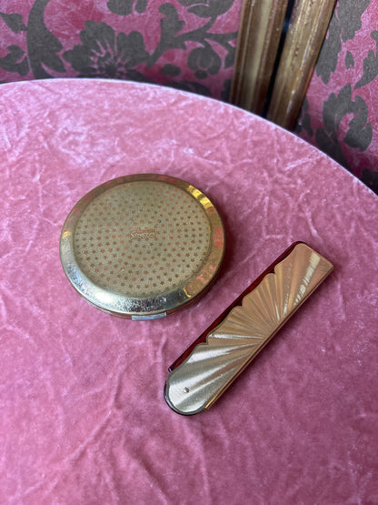 Mother of Pearl Stratton Compact and Comb