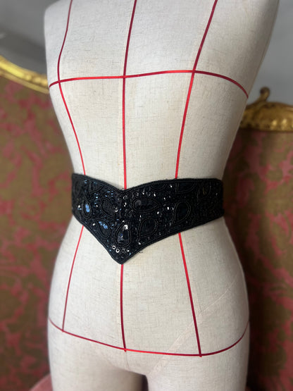 Beautiful Vintage Black Sequin Belt