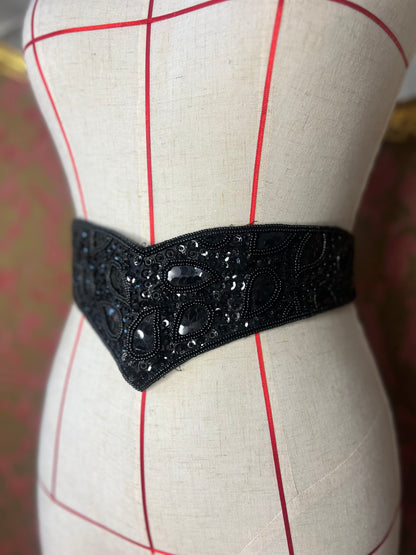 Beautiful Vintage Black Sequin Belt