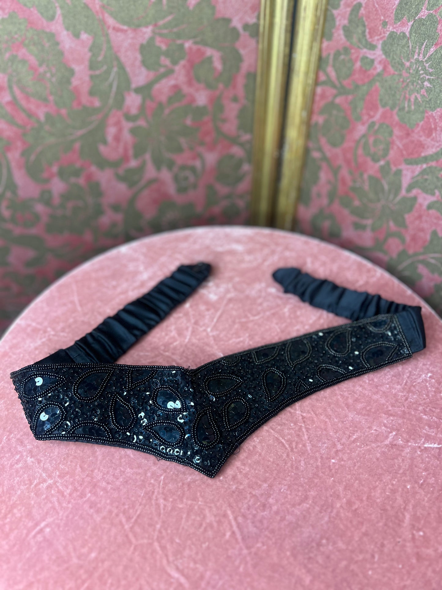 Beautiful Vintage Black Sequin Belt