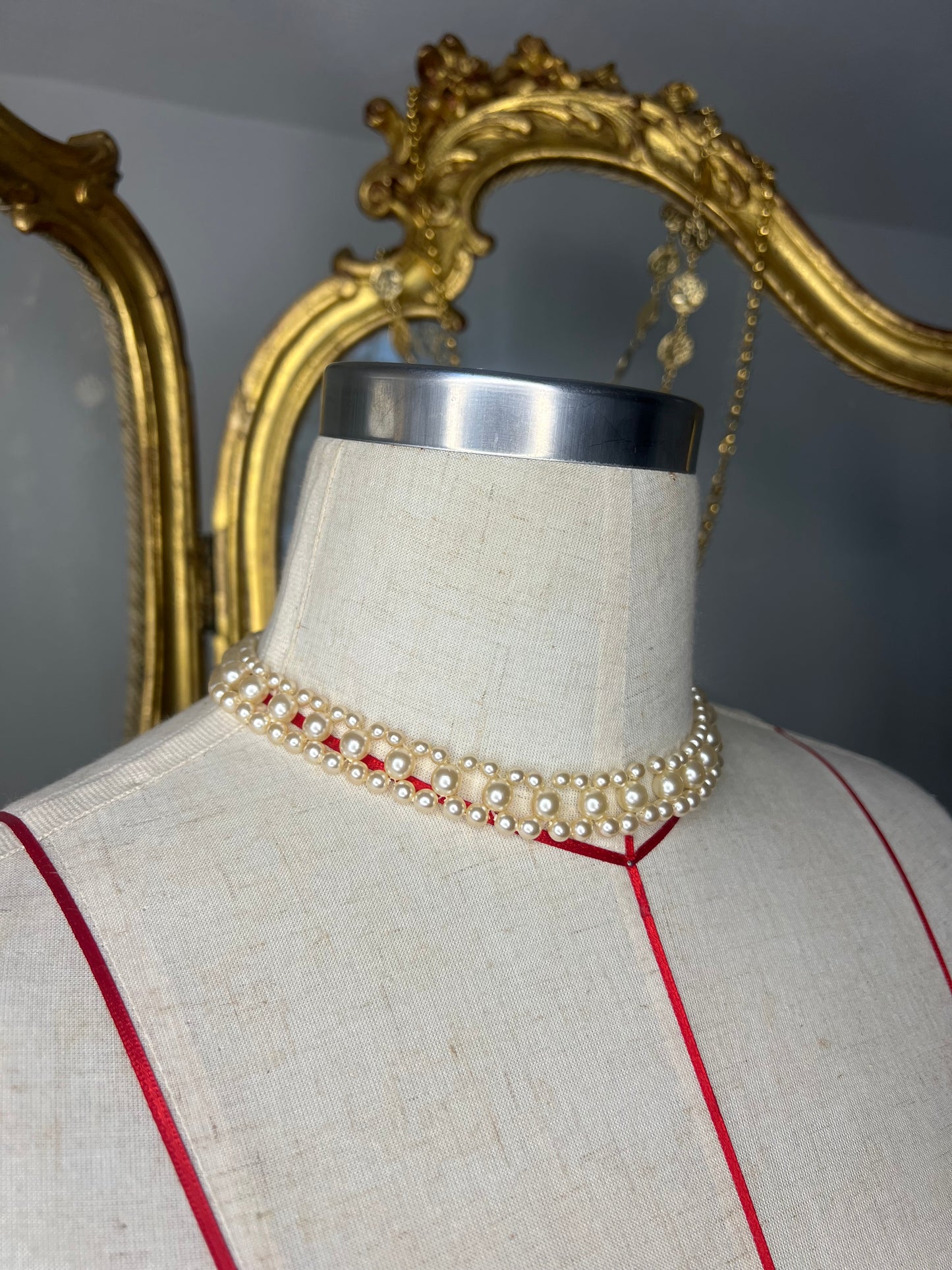 Antique Pearl Choker Necklace