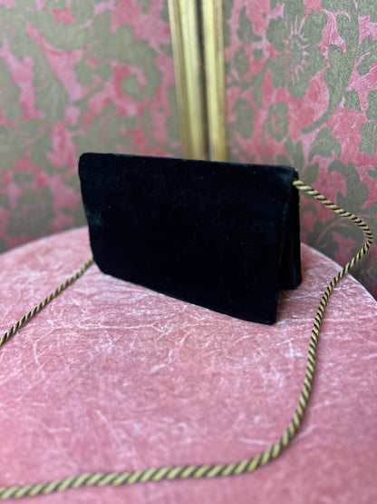 Incredible 1950s Velvet Embroidered Shoulder Bag