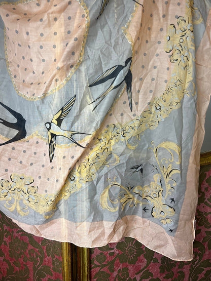 Large Pastel Vintage Scarf