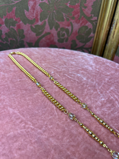 Vintage Gold Plated Crystal Necklace