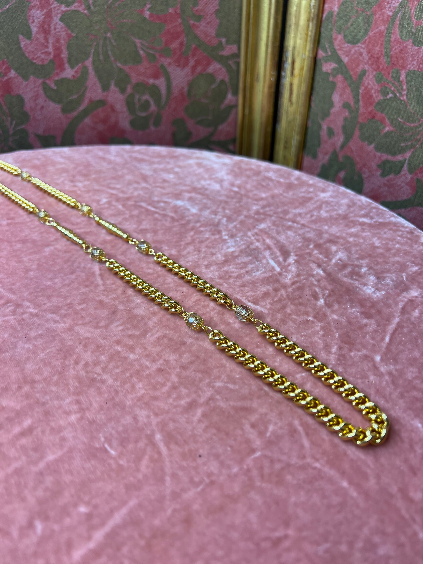 Vintage Gold Plated Crystal Necklace