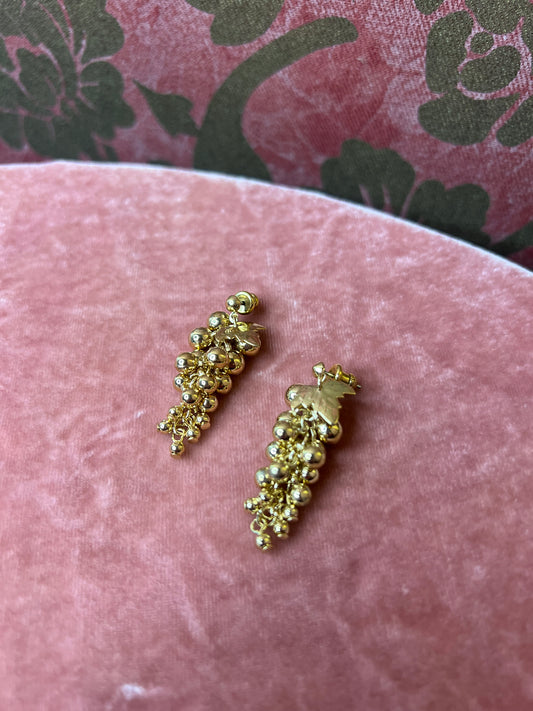 Gold Plated Grape Earrings