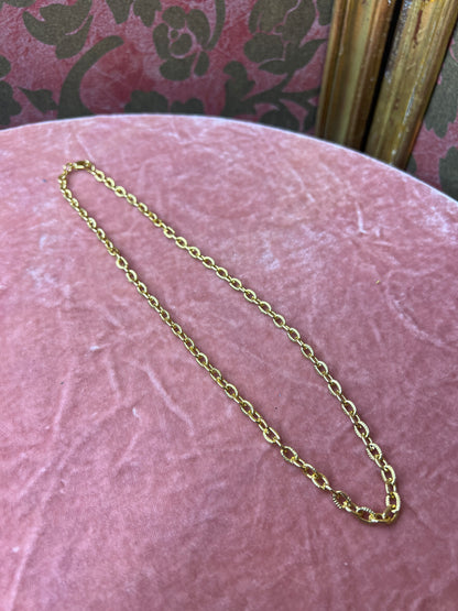 18" Vintage Gold Plated Link Necklace