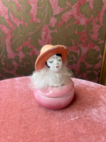 Vintage Flapper Girl Trinket Pot